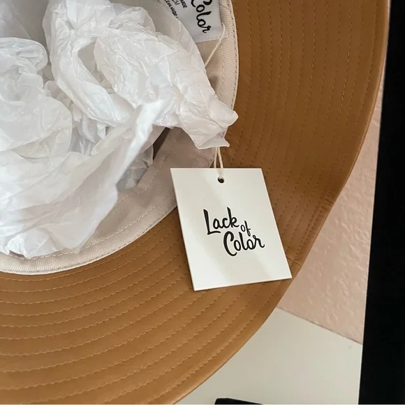 NWT Lack of Color Vegan Leather Bucket Hat in Tan - Picture 9 of 15